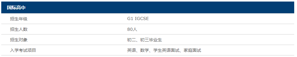 A-Level班對(duì)外招生計(jì)劃