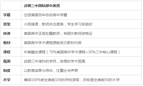 武鋼三中國(guó)際部中美國(guó)際班招生簡(jiǎn)章